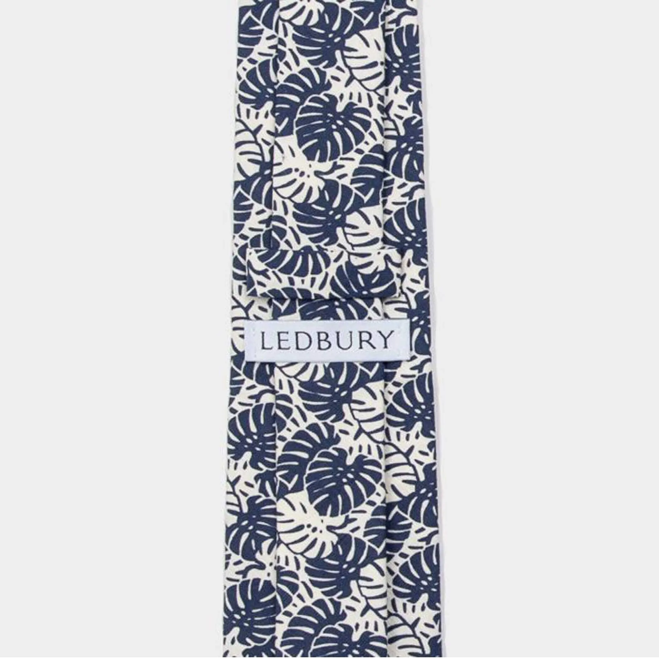 The Navy Palm Print Tie