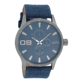 Titanium OOZOO watch with jeans leather strap – C10345