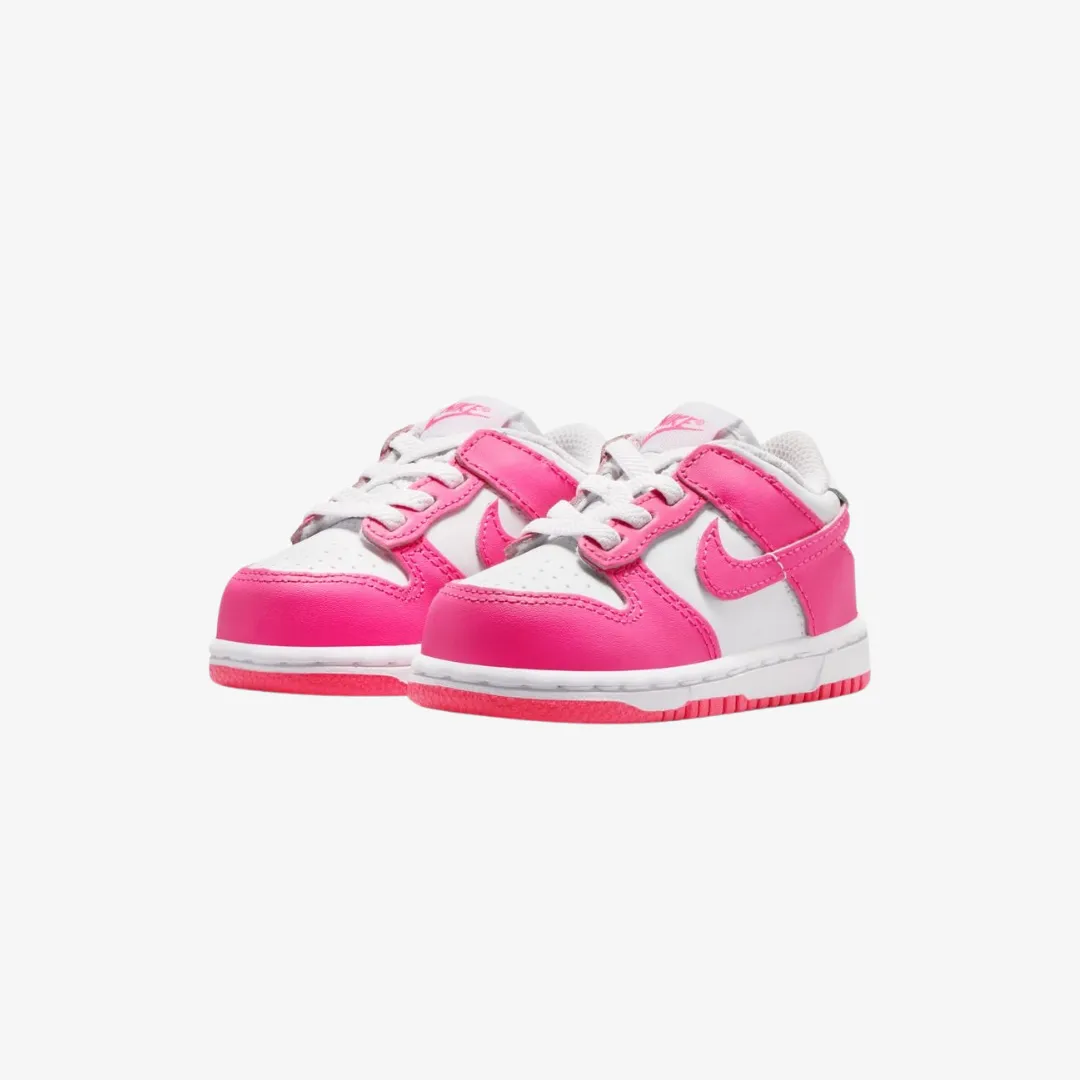 toddler nike dunk low (white/pink)