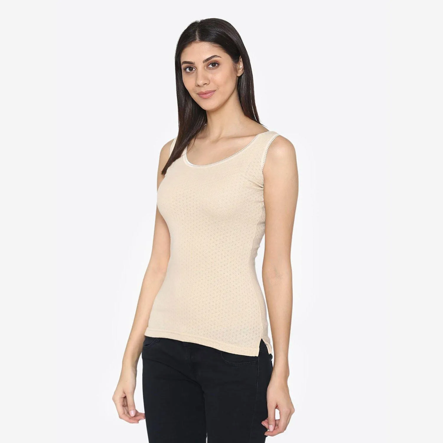 Vami Sleeve- less Thermal Top For Women in Skin Color