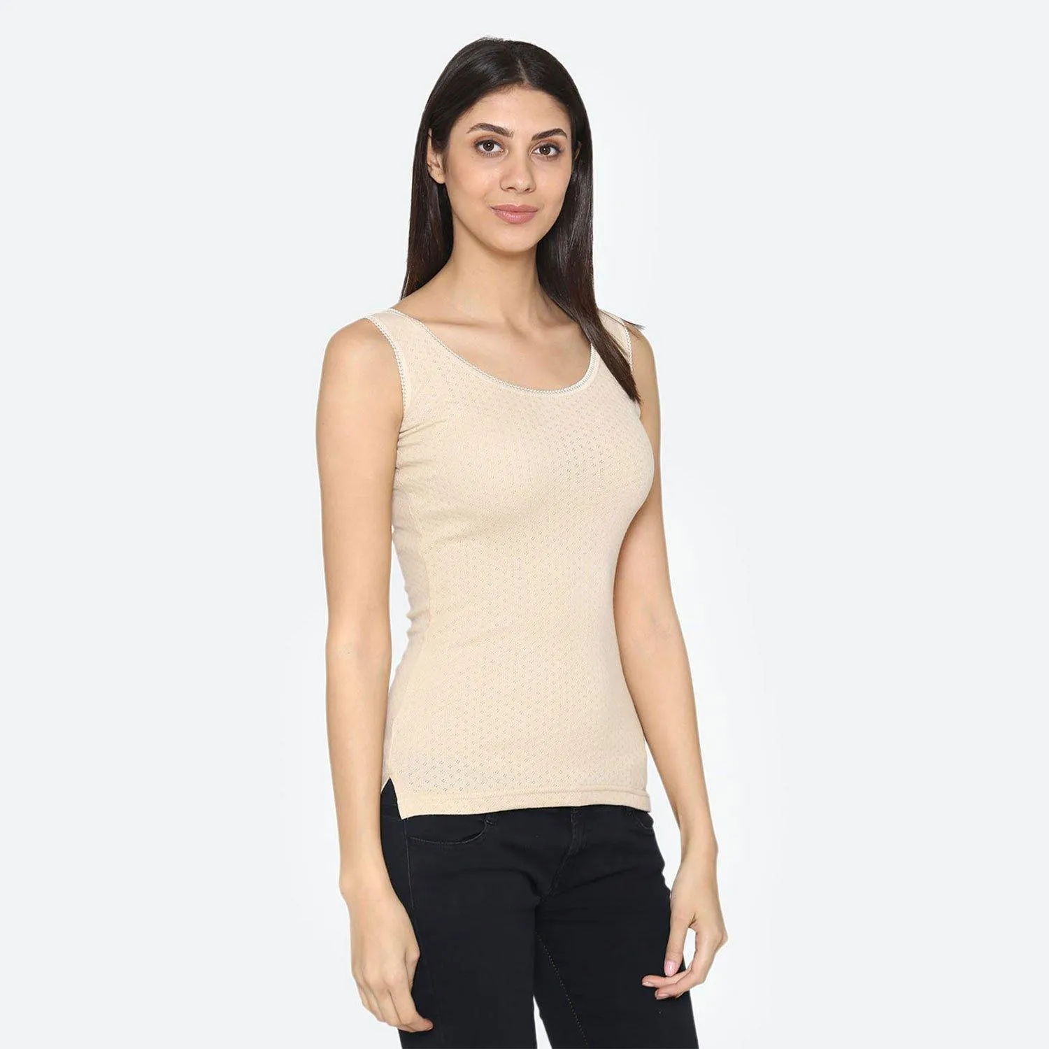 Vami Sleeve- less Thermal Top For Women in Skin Color