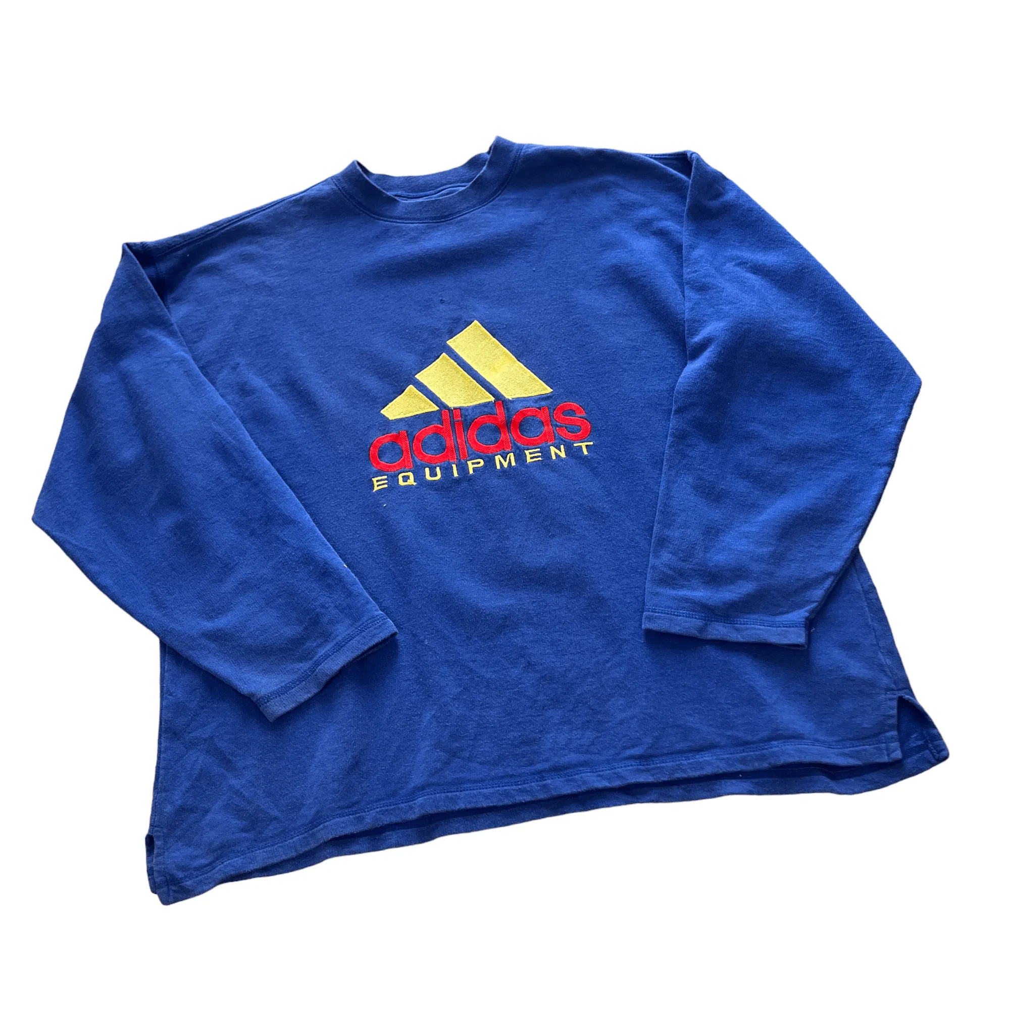 Vintage 90s Blue Adidas Equipment Sweatshirt - Extra Large